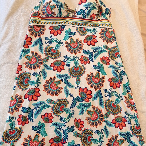 Tommy Bahama Halter Dress Size Large Boho Floral Tropical Resort Summer Vibes - Picture 2 of 4